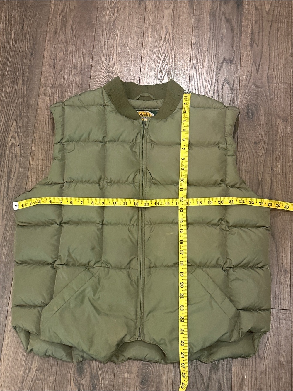Vintage Cabelas Premier Northern Goose Down Vest Mens XL Tall Olive Old Label - Picture 3 of 16